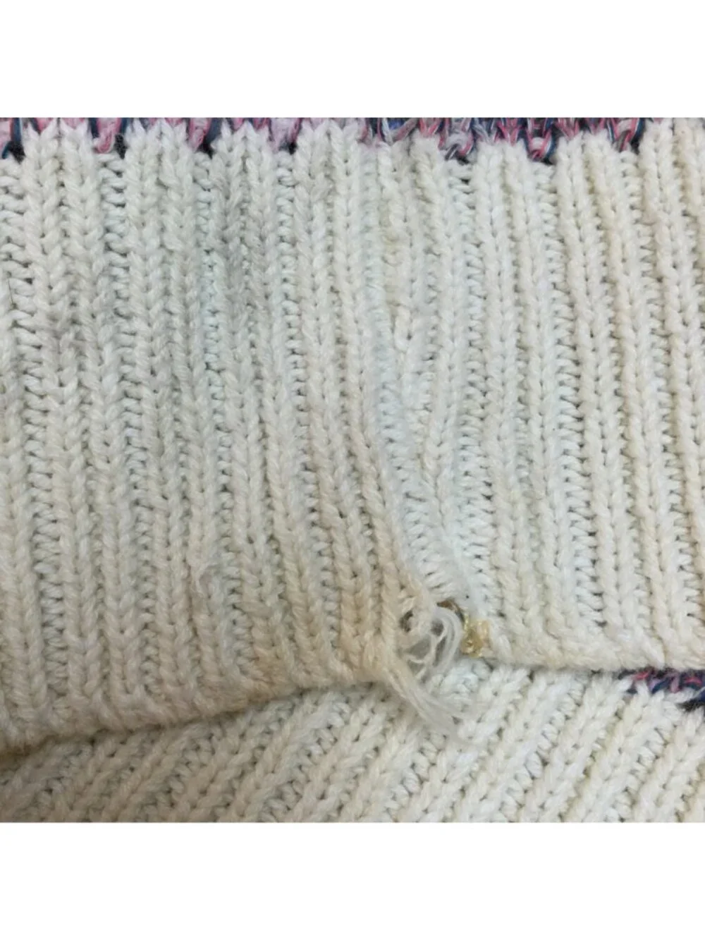 Vintage Liberty Striped Grandpa Sweater Size L Made in USA Preppy Crew Pullover